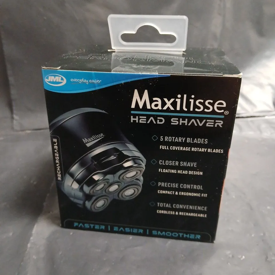 MAXILISSE HEAD SHAVER – 5 ROTARY BLADES, WATER-RESISTANT, CORDLESS