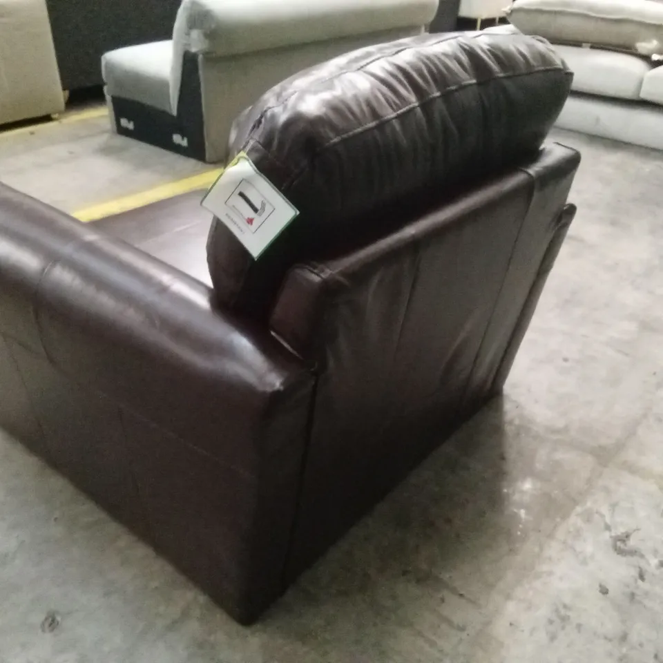 BAILEY LEATHER ARMCHAIR - CHOCOLATE RRP £699