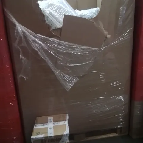 PALLET OF ASSORTED HOUSEHOLD GOODS AND PRODUCTS TO INCLUDE;AIR COOLER,AREA RUG,INSECT KILLER MACHINE