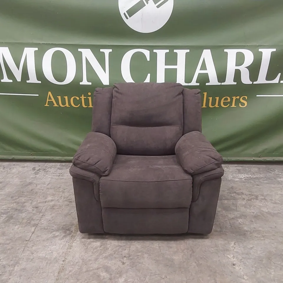 ALBION FABRIC HIGH BACK MANUAL RECLINER ARMCHAIR - CHARCOAL  RRP £479
