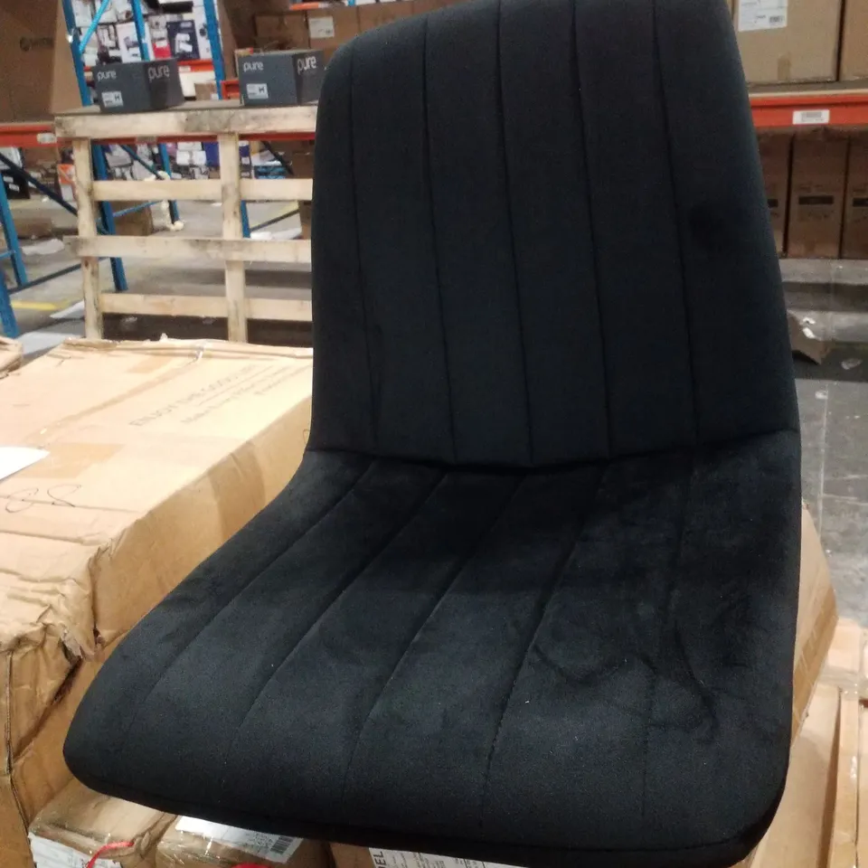 BOXED SET OF 2 VELVET BLACK DINING CHAIRS