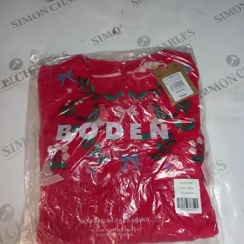 BAGGED MINI BODEN EMBROIDERED CORD FESTIVE DRESS SIZE 5-6 YEARS 