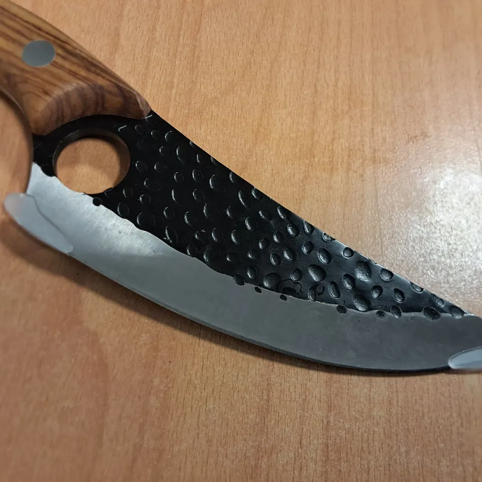 CURVED 6" FULL TANG KITCHEN KNIFE WITH SHEATH 