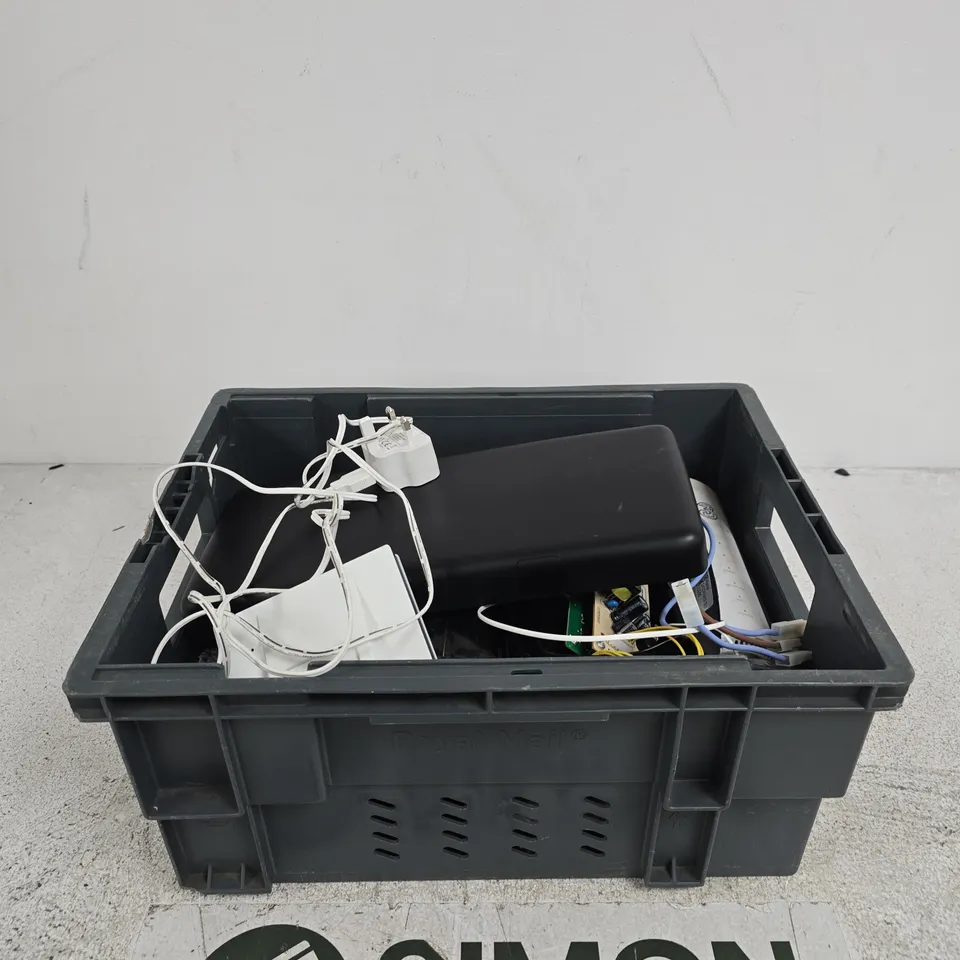 APPROXIMATELY 15 ASSORTED ITEMS INCLUDING AN EE TV BOX PRO, A HEADPHONE AMPLIFIER AND A TV REMOTE