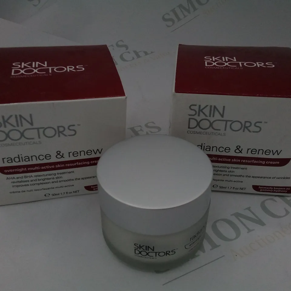 X2 BOXED SKIN DOCTORS RADIANCE & RENEW FACE CREAM 50ML