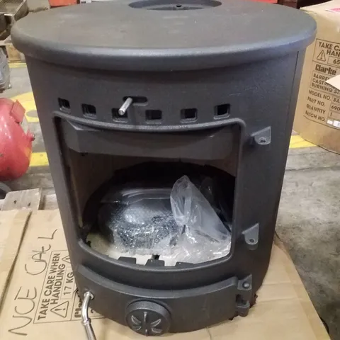 CLARKE BARREL III 5KW CAST IRON WOOD BURNING STOVE
