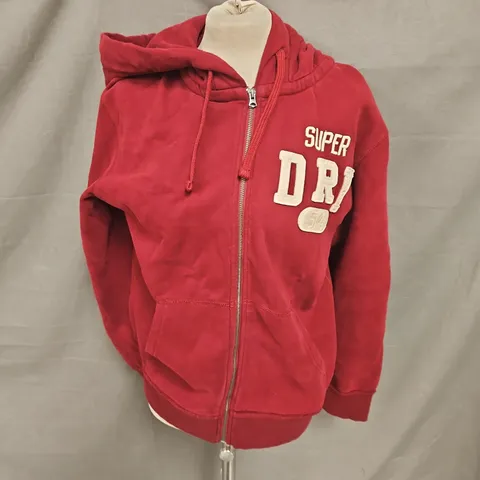 SUPERDRY VINTAGE ATHLETIC HOODED ZIP UP IN RICH BURGUNDY SIZE L