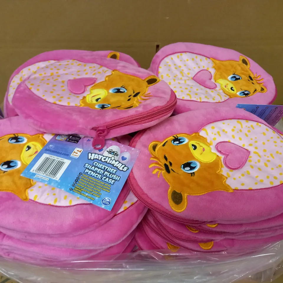 BOX OF APPROXIMATELY 48 HATCHIMALS CHEETREE SHAPED PLUSH PENCIL CASE