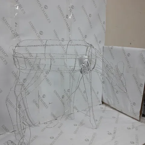 FESTIVE INDOOR /OUTDOOR PRE-LIT LED WHITE METAL DEER