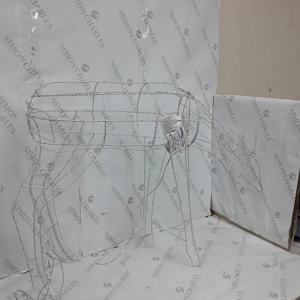 FESTIVE INDOOR /OUTDOOR PRE-LIT LED WHITE METAL DEER