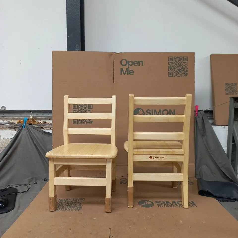 GUIDECRAFT 2X LADDERBACK CHAIRS 12" (BRAND NEW)