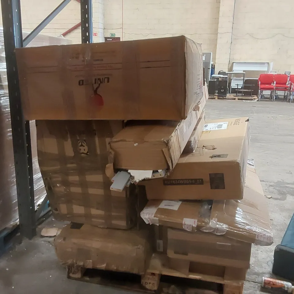 PALLET CONTAINING A LARGE QUANTITY OF ASSORTED FURNITURE PARTS ECT