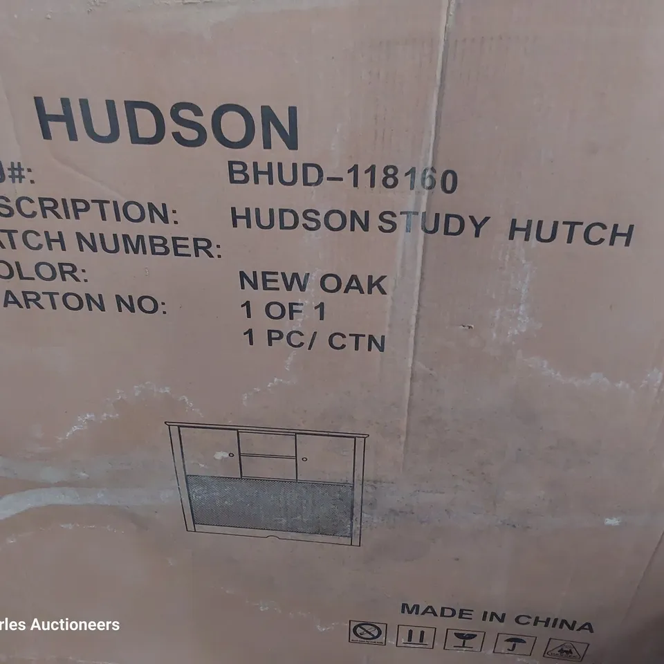 BOXED DESIGNER HUDSON STUDY HUTCH NEW OAK