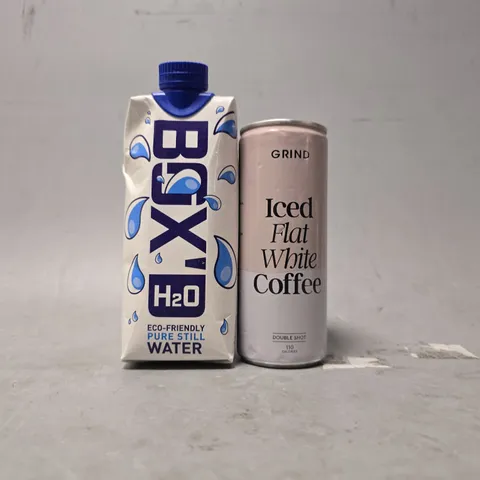 APPROXIMATELY 12 ASSORTED DRINK ITEMS TO INCLUDE - GRIND ICED FLAT WHITE COFFEE & BOX H20 WATER 