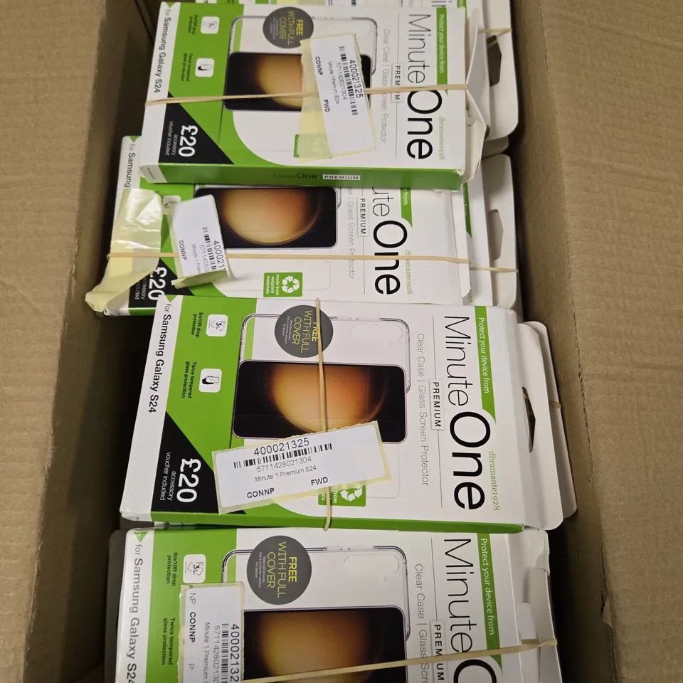 APPROXIMATELY 50 BOXED MINUTE ONE CLEAR PROTECTIVE CASES FOR SAMSUNG GALAXY S24 