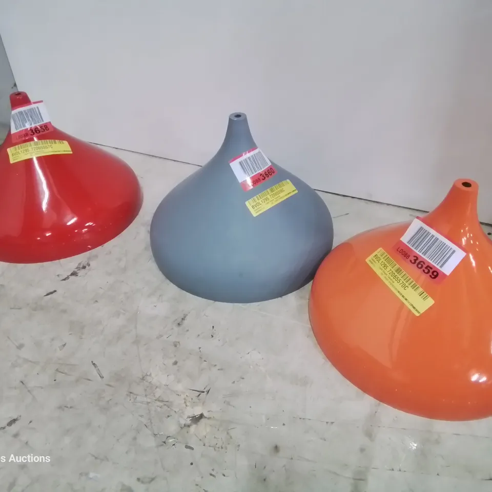 THREE CABALLERE METAL LIGHT SHADES