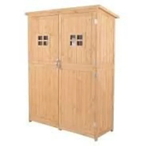 BOXED OUTSUNNY 127.5 X 50W X 164H CM WOODEN TOOL SHED (2 BOXES)