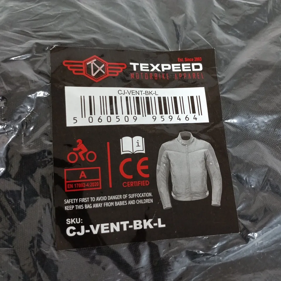 TEXPEED MOTORCYCLE JACKET – BLACK, SIZE L