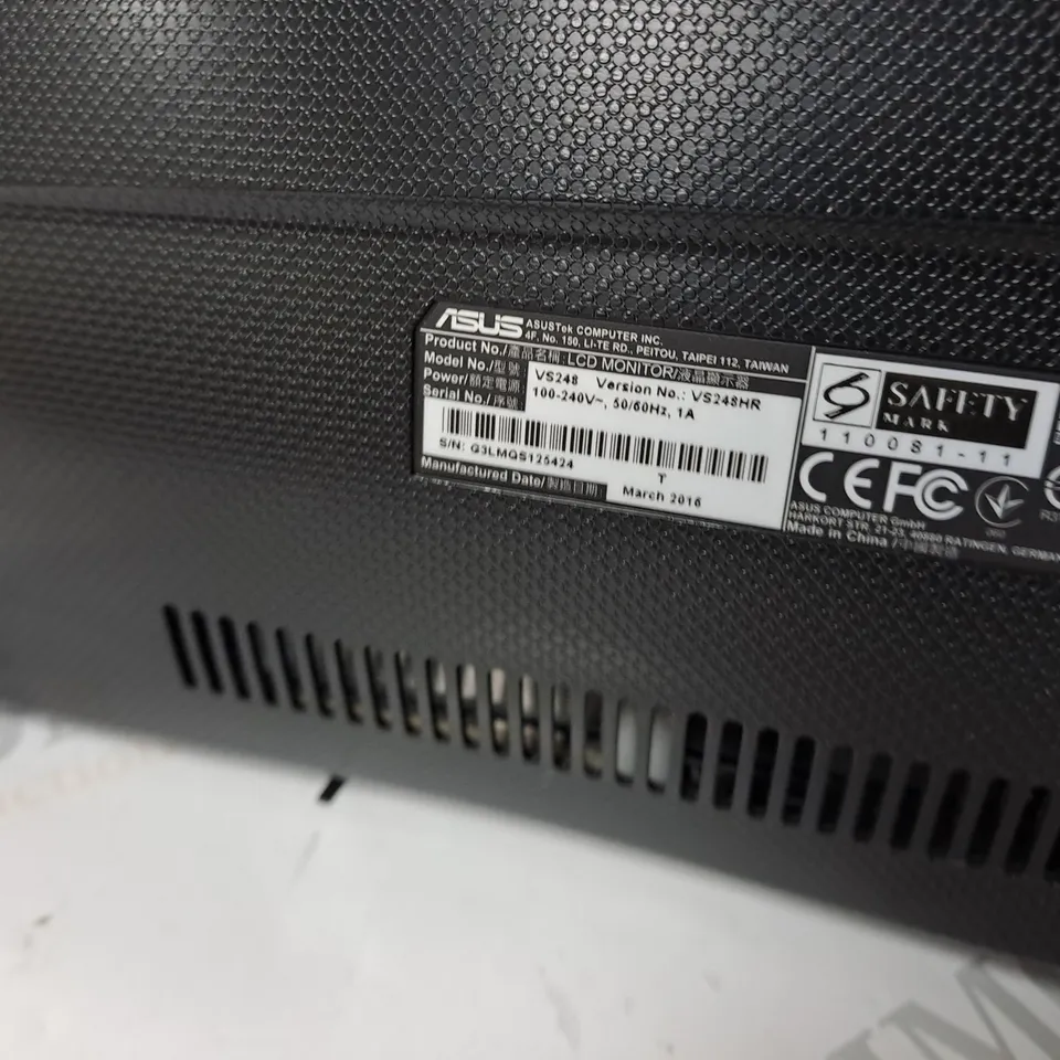ASUS 24" MONITOR MODEL VS248HR SERIAL #G3LMQS125424