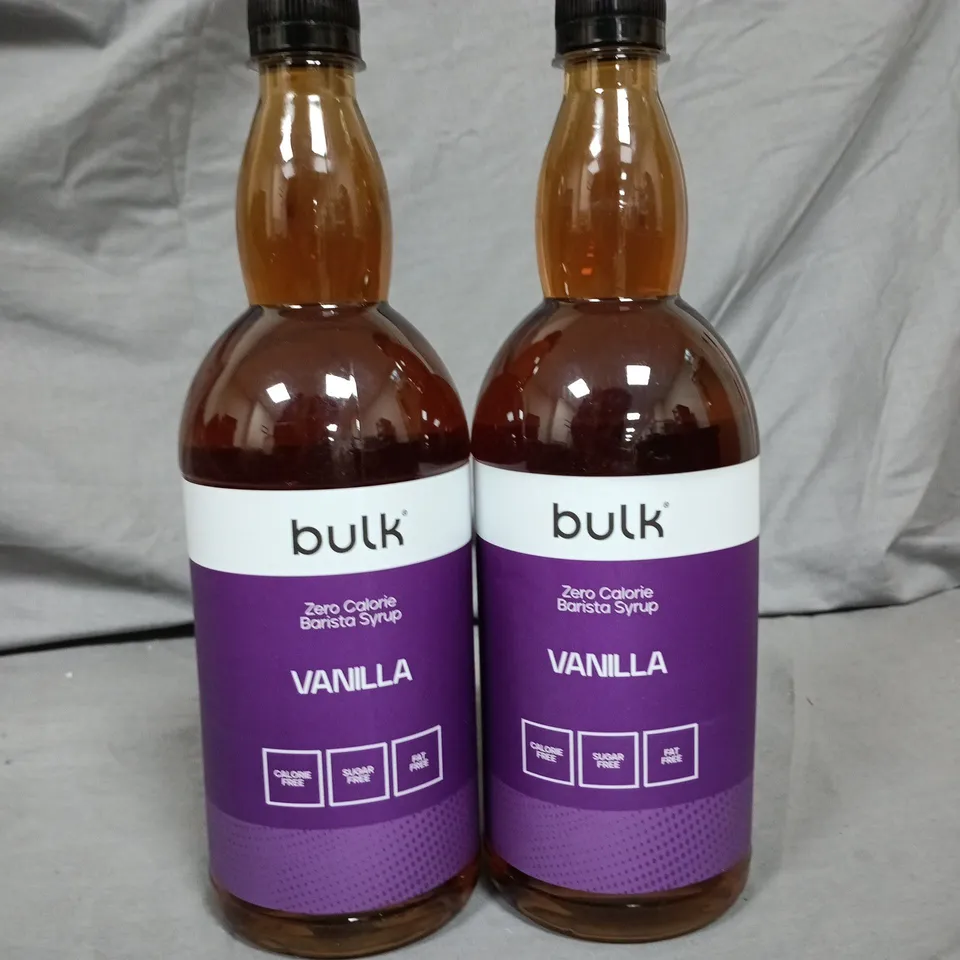 LOT OF 2 BULK VANILLA ZERO CALORIE BARISTA SYRUP - 1L