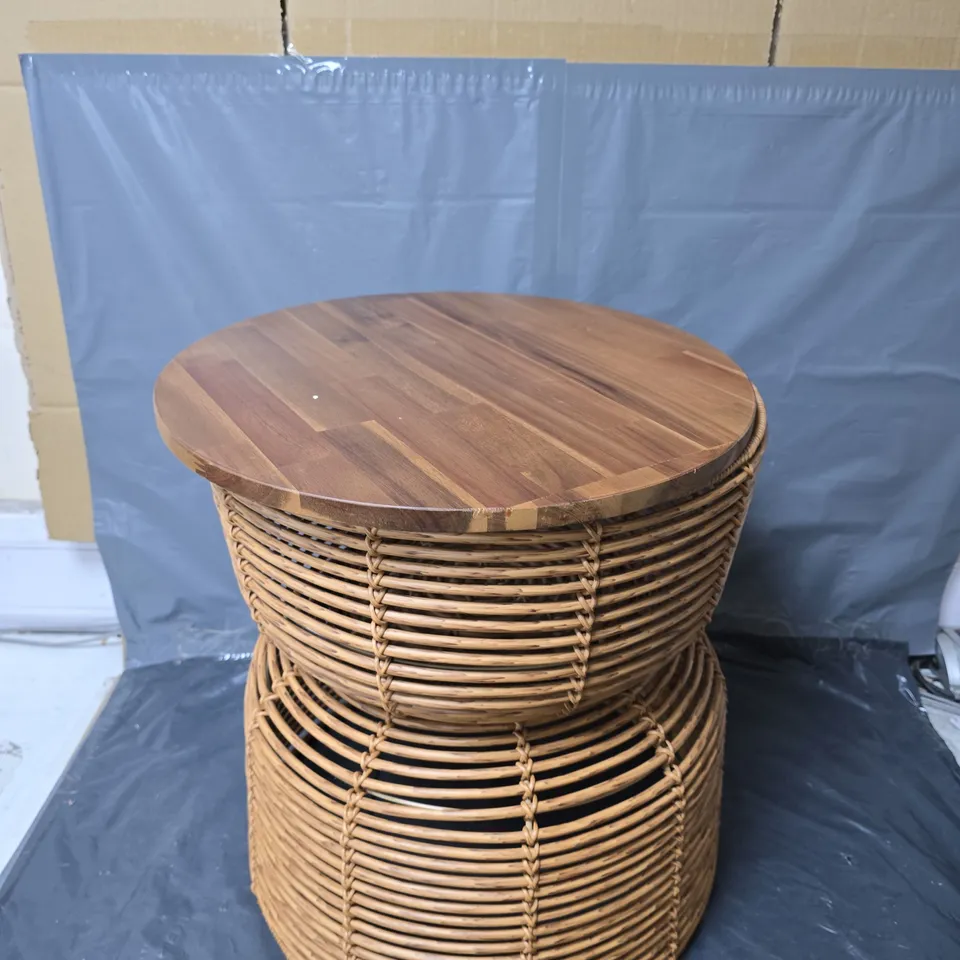 RATTAN STORAGE TABLE