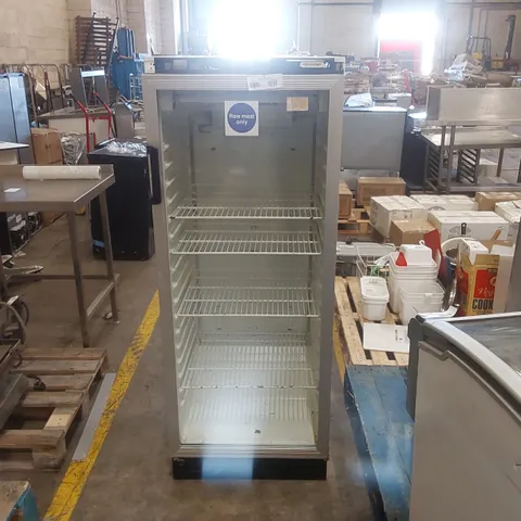 TEFCOLD GLASS FRONT UPRIGHT FRIDGE