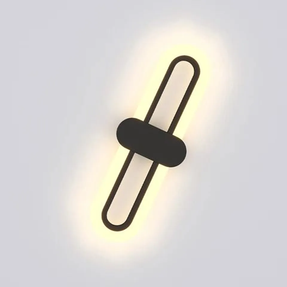 BOXED MODERN OVAL LED WALL LIGHT WITH ACRYLIC SHADE
