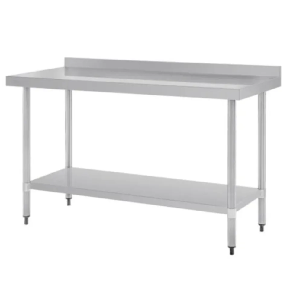 BOXED VOGUE STAINLESS STEEL TABLE WITH UPSTAND (1 BOX)