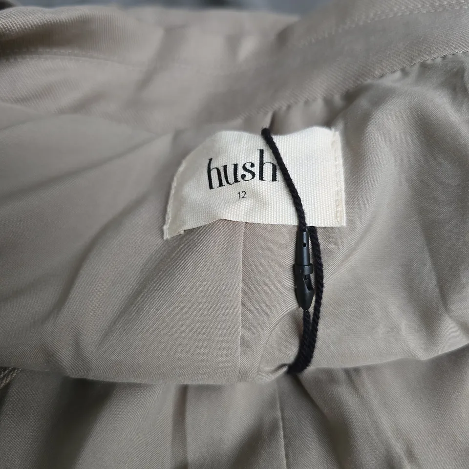 HUSH JOLEAN SLEEVELESS BLAZER – CARAMEL, UK 12