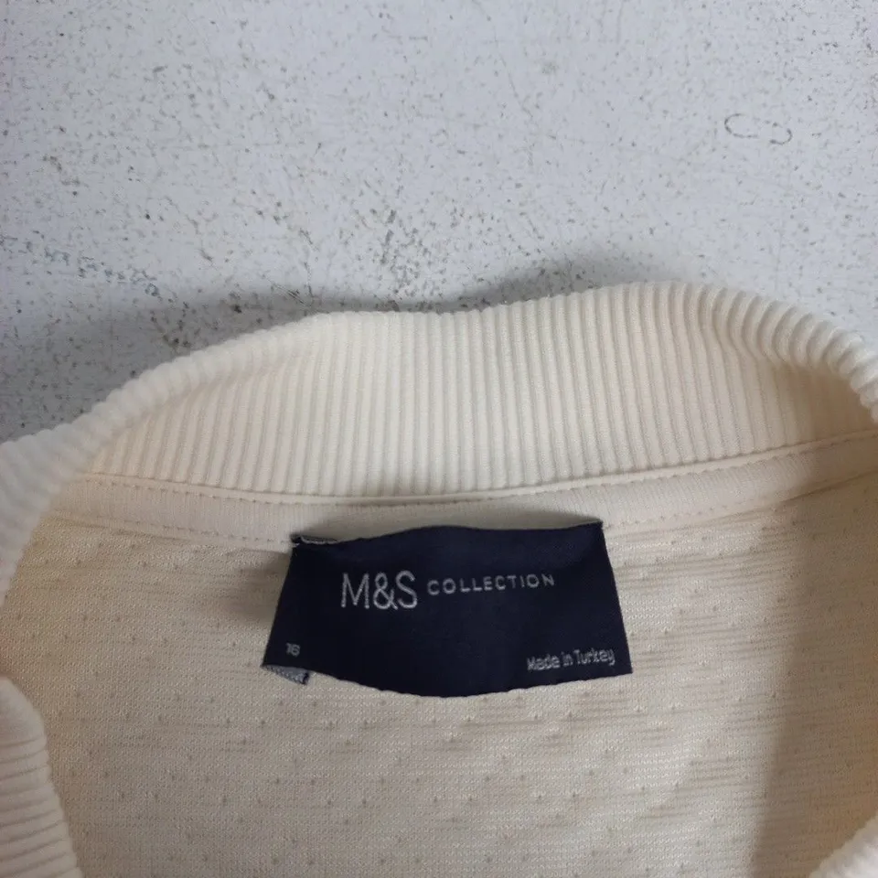M&S COLLECTION LIGHT CREAM QUILTED JACKET – UK 16
