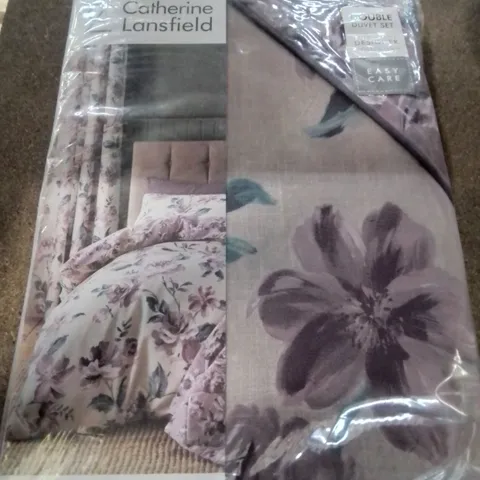 CATHERINE LANSFIELD PAINTED FLORAL EASY CARE DUVET SIZE DOUBLE 