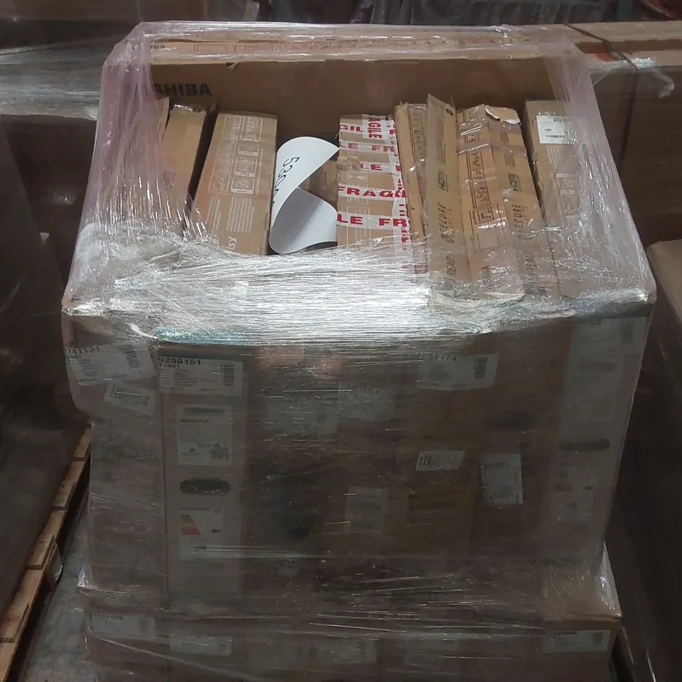 PALLET CONTAINING A LARGE QUANTITY OF ASSORTED DAMAGED TVs