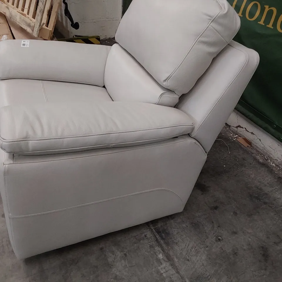 QUALITY BRITISH DESIGNER G PLAN TAYLOR ARMCHAIR CAPRI CHALK LEATHER 