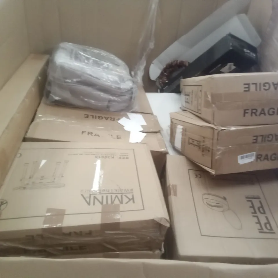 PALLET OF ASSORTED ITEMS INCLUDING PEPE TOILET RISER 4", PEPE BATH TRANSFER BENCH, GOALZ 2 PRO FOOTBALL GOAL SET, KIDS SCOOTER, PUNCHING BALL SET, LAPTOP AND MONITOR DESK MOUNT