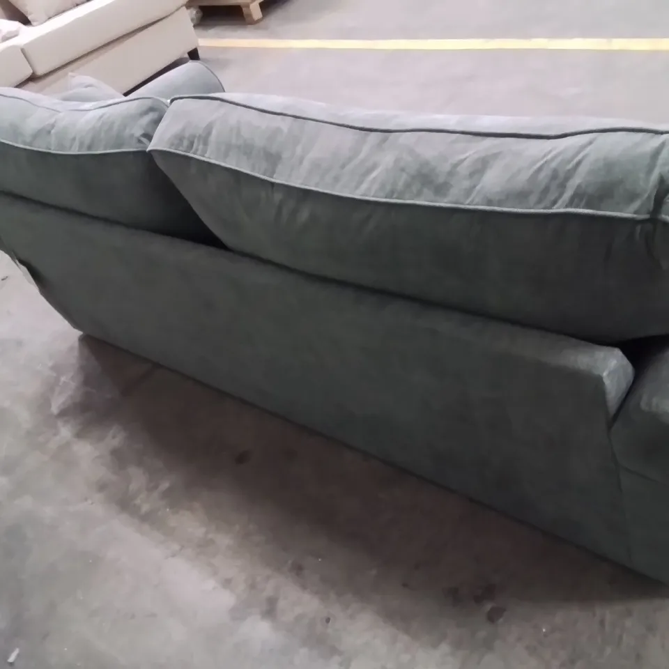 QUALITY DESIGNER ELIZA 3 SEATER GREY FABRIC UPHOLSTERED SOFA