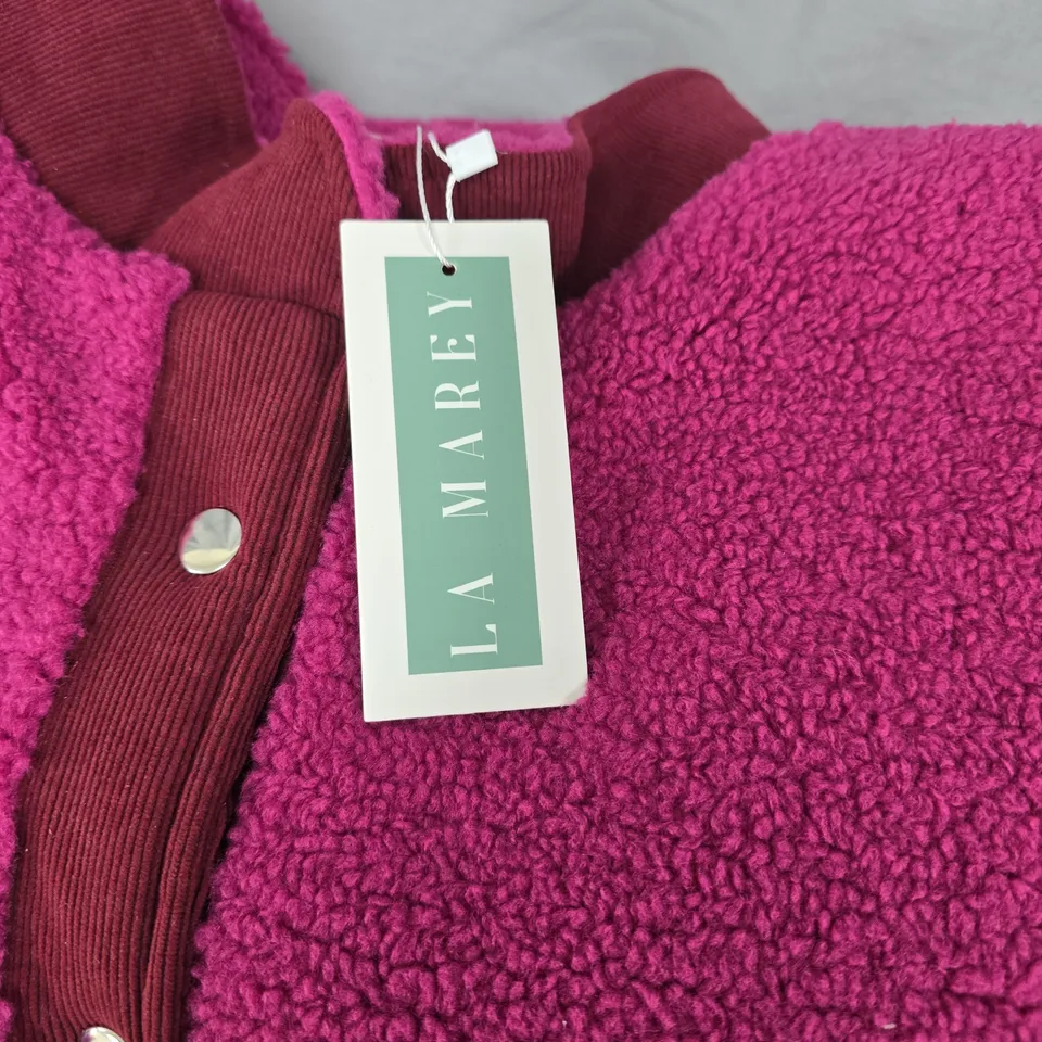 LA MAREY FLEECE COAT – PINK, SIZE XL