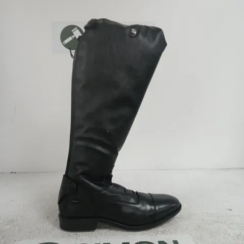 BROGINI (EU 46) BLACK LEATHER KNEE-HIGH RIDING BOOTS