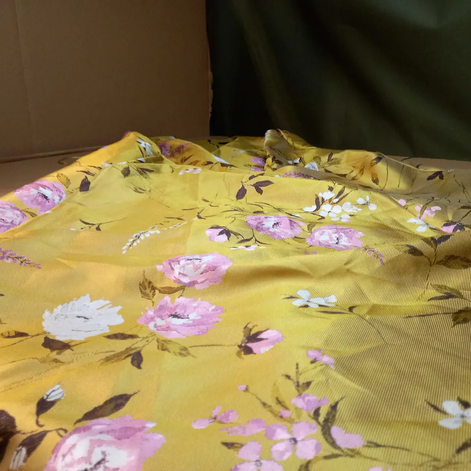 PHASE EIGHT GOLD/FLORAL DETAILED EVENING DRESS - SIZE 16