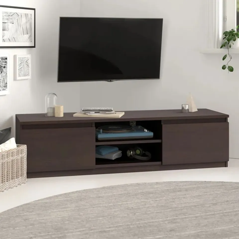 BOXED DELANCEY TV STAND FOR TVS UP TO 65" - DARK BROWN (1 BOX)