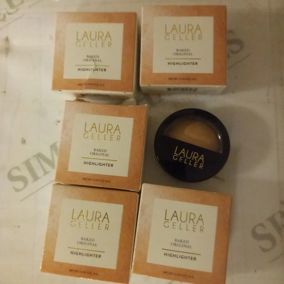 LOT OF 6 LAURA GELLER BAKED ORIGINAL HIGHLIGHTERS, FRENCH ALMOND