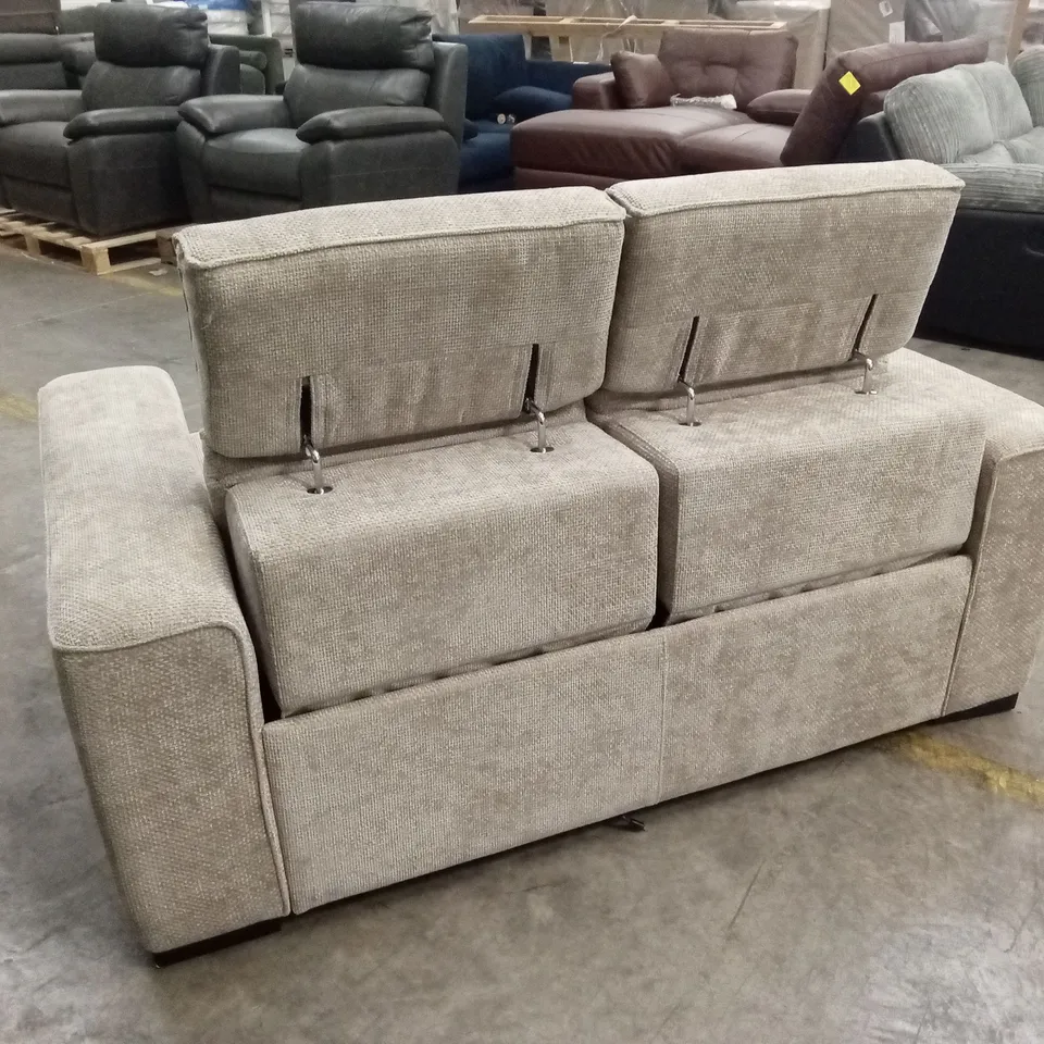 VENOSA 2 SEATER POWER RECLINER FABRIC SOFA - NATURAL RRP £1299