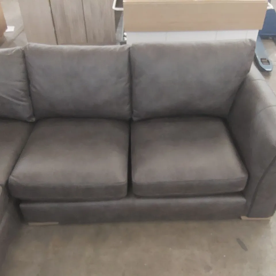BABLU 4 SEATER FAUX LEATHER CORNER SOFA UPHOLSTERY COLOUR: CHARCOAL ORIENTATION: LEFT HAND FACING