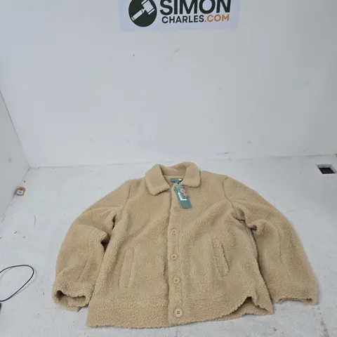 LA MAREY BEIGE TEDDY COAT – WOMEN'S SIZE S 