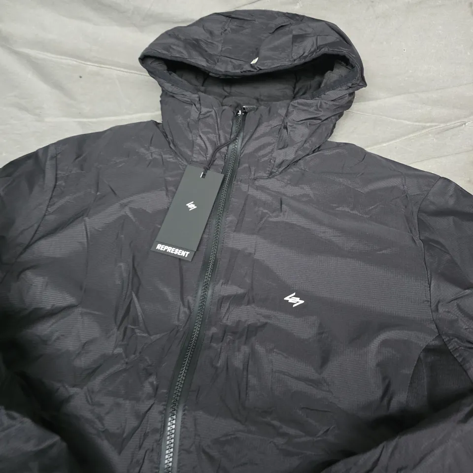 REPRESENT TEAM 247 INSULATED NYLON JACKET – BLACK, SIZE S