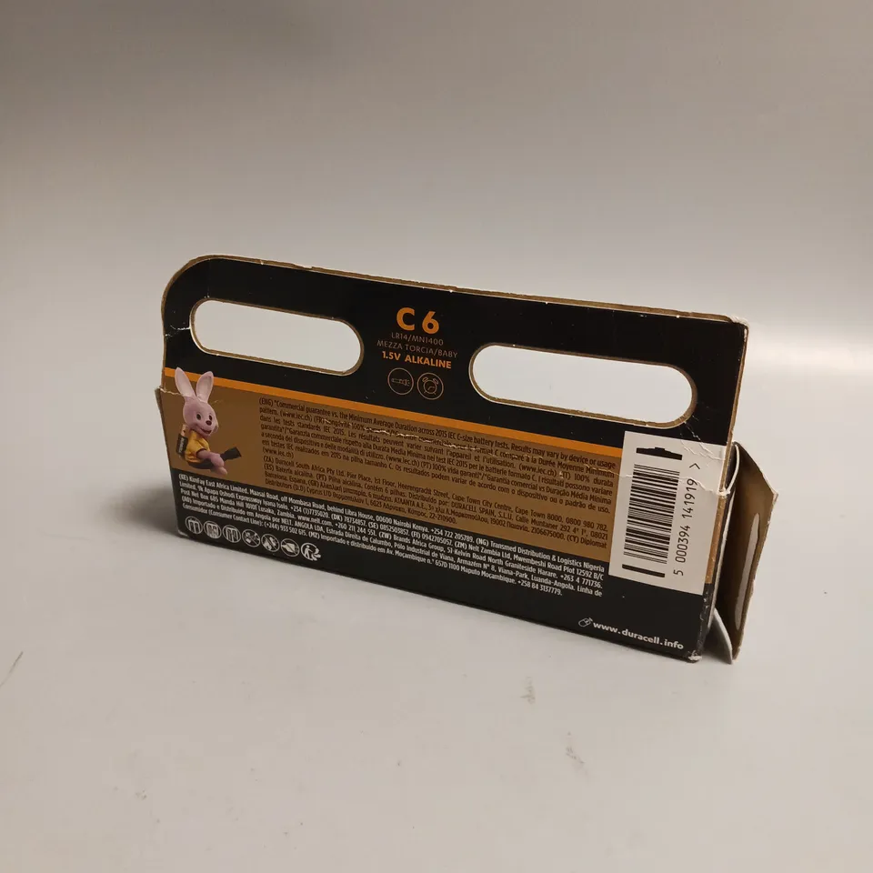 DURACELL PLUS C6 BATTERY PACK OF 6 1.5V ALKALINE