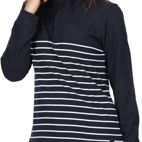 REGATTA BAYLETTA HALF PLACK PULLOVER FLEECE NAVY/WHITE SIZE 16