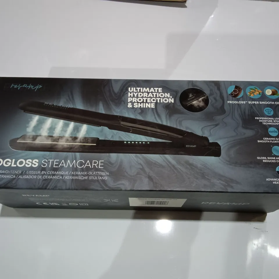 BOXED REVAMP PROGLOSS STEAMCARE CERAMIC STRAIGHTENER ST-1600-GB