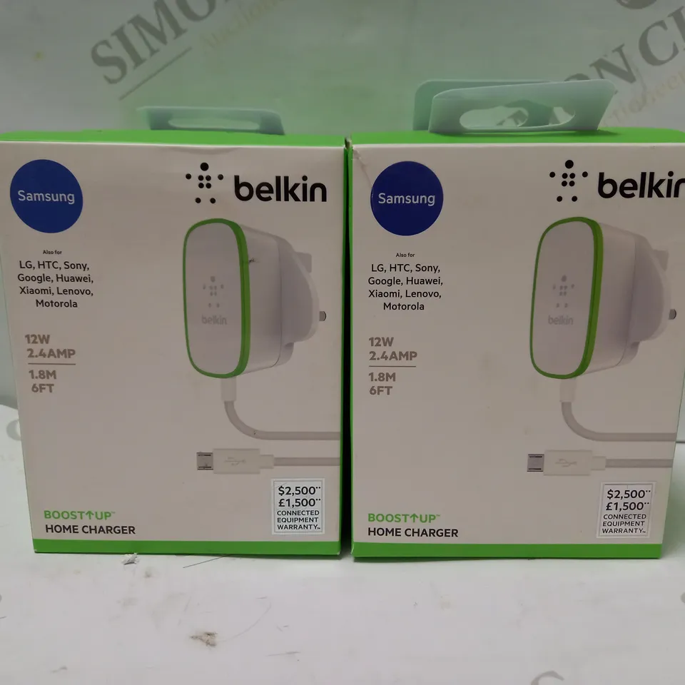 LOT OF 4 BELKIN BOOST UP 1.8 M FAST CHARGE 12 W HARDWIRED MICRO-USB HOME CHARGERS FOR SAMSUNG