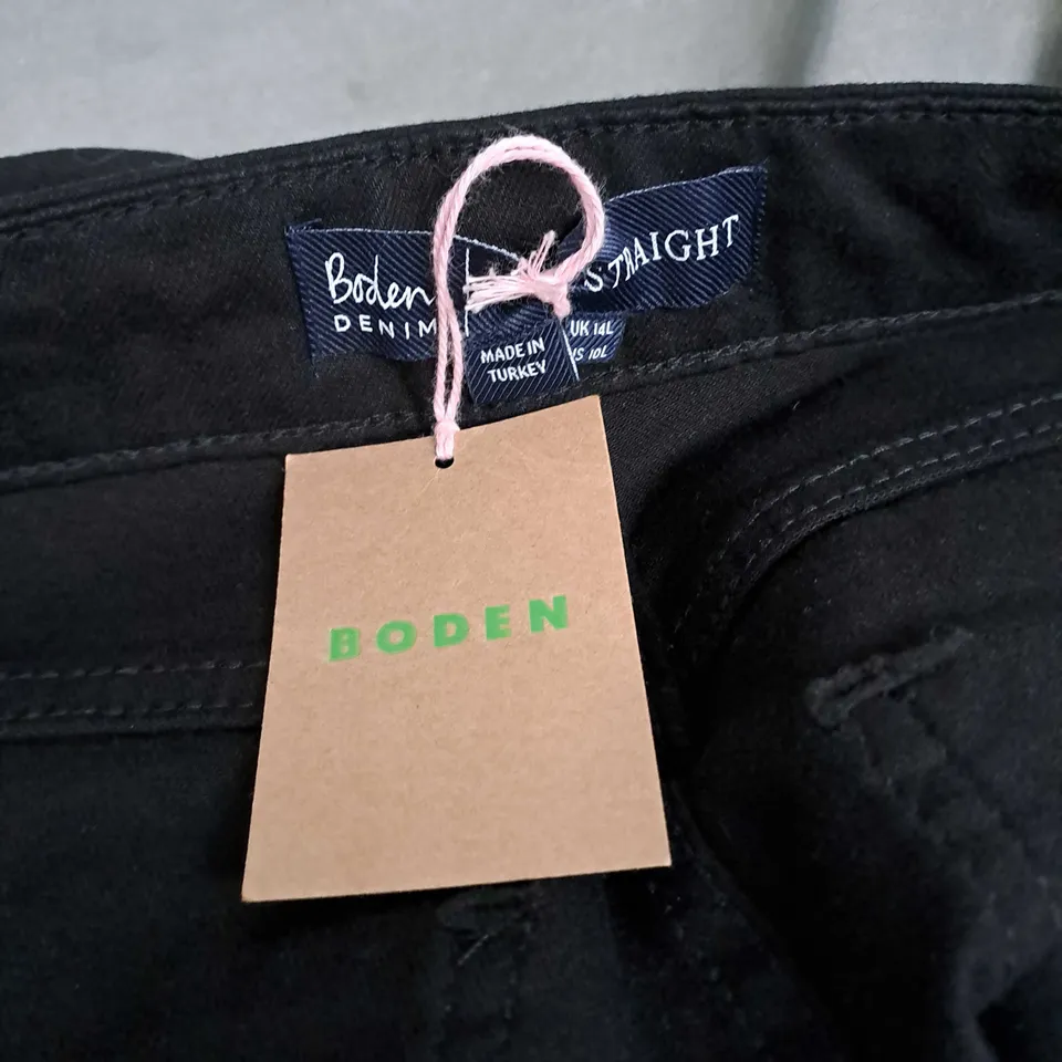 BODEN DENIM STRAIGHT JEANS IN BLACK - UK 14L