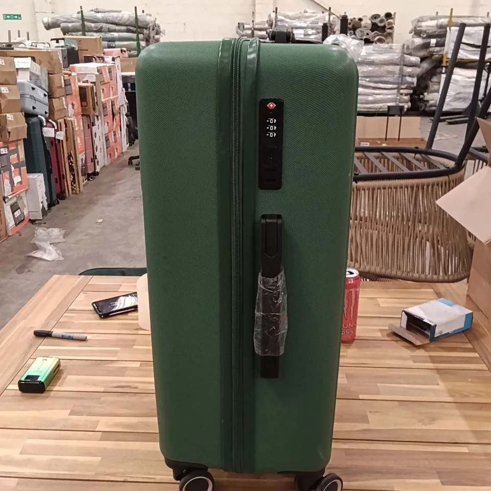UNBOXED KEPLIN LUGG 24 INCH VACAY TRAVEL SUITCASE GREEN COLOUR WITH WHEELS AND LOCK NUMBERS 
